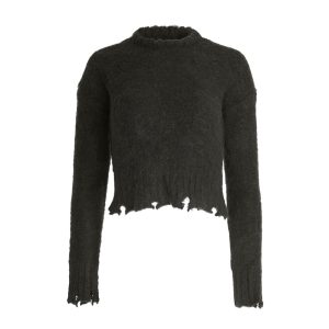 fuzzy crewneck sweater
