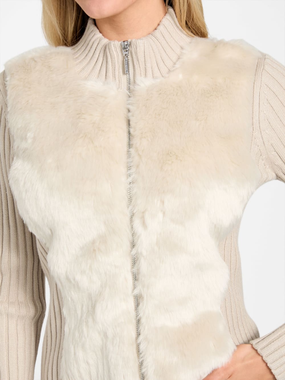 Eco Mila Faux-Fur Zipped Cardigan - Image 3