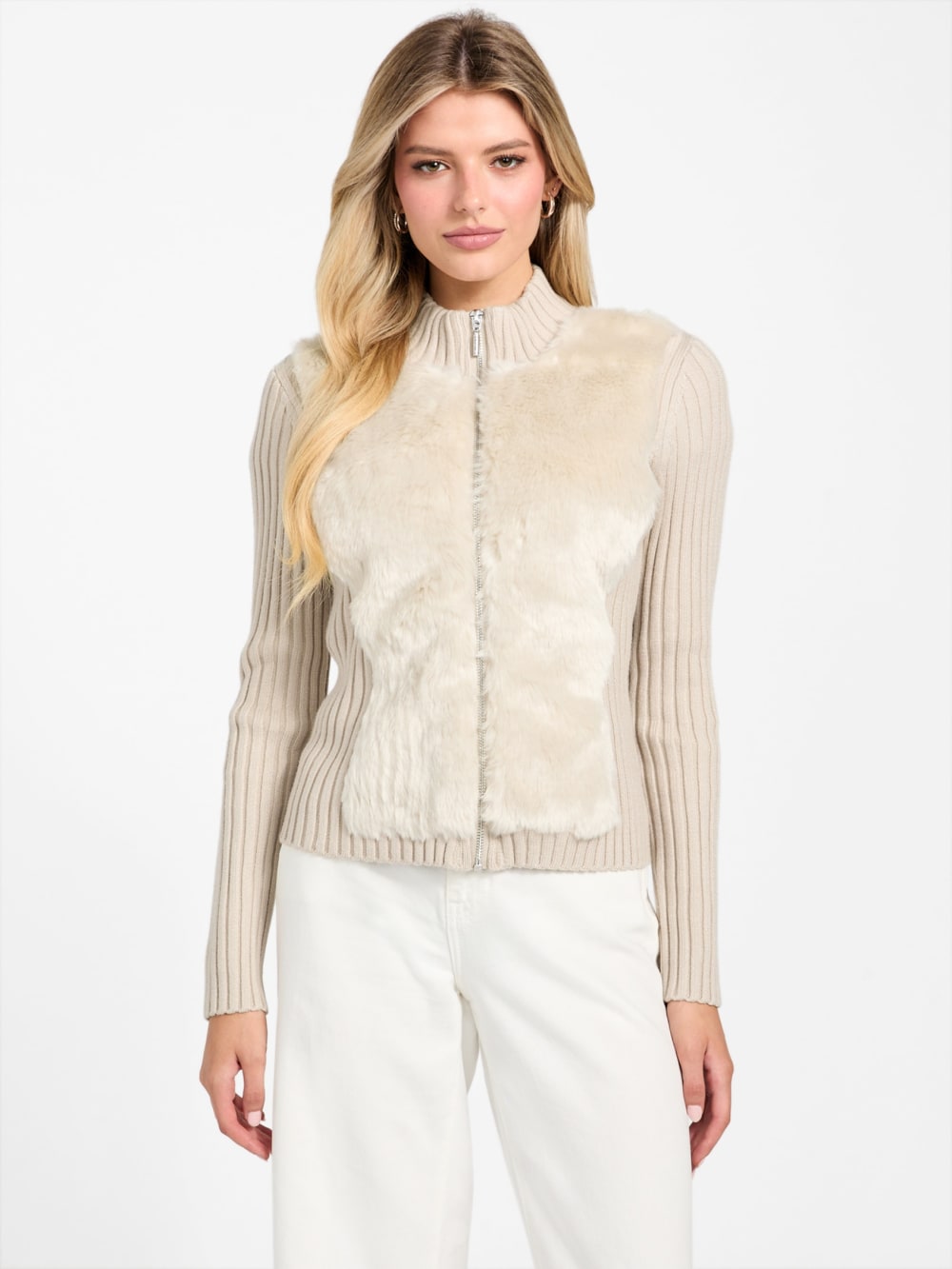 Eco Mila Faux-Fur Zipped Cardigan - Image 5