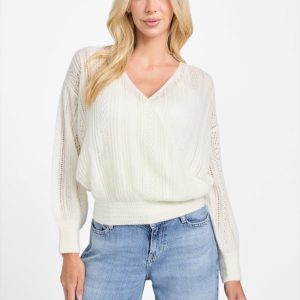 Izabella Wool-Blend Surplice Sweater