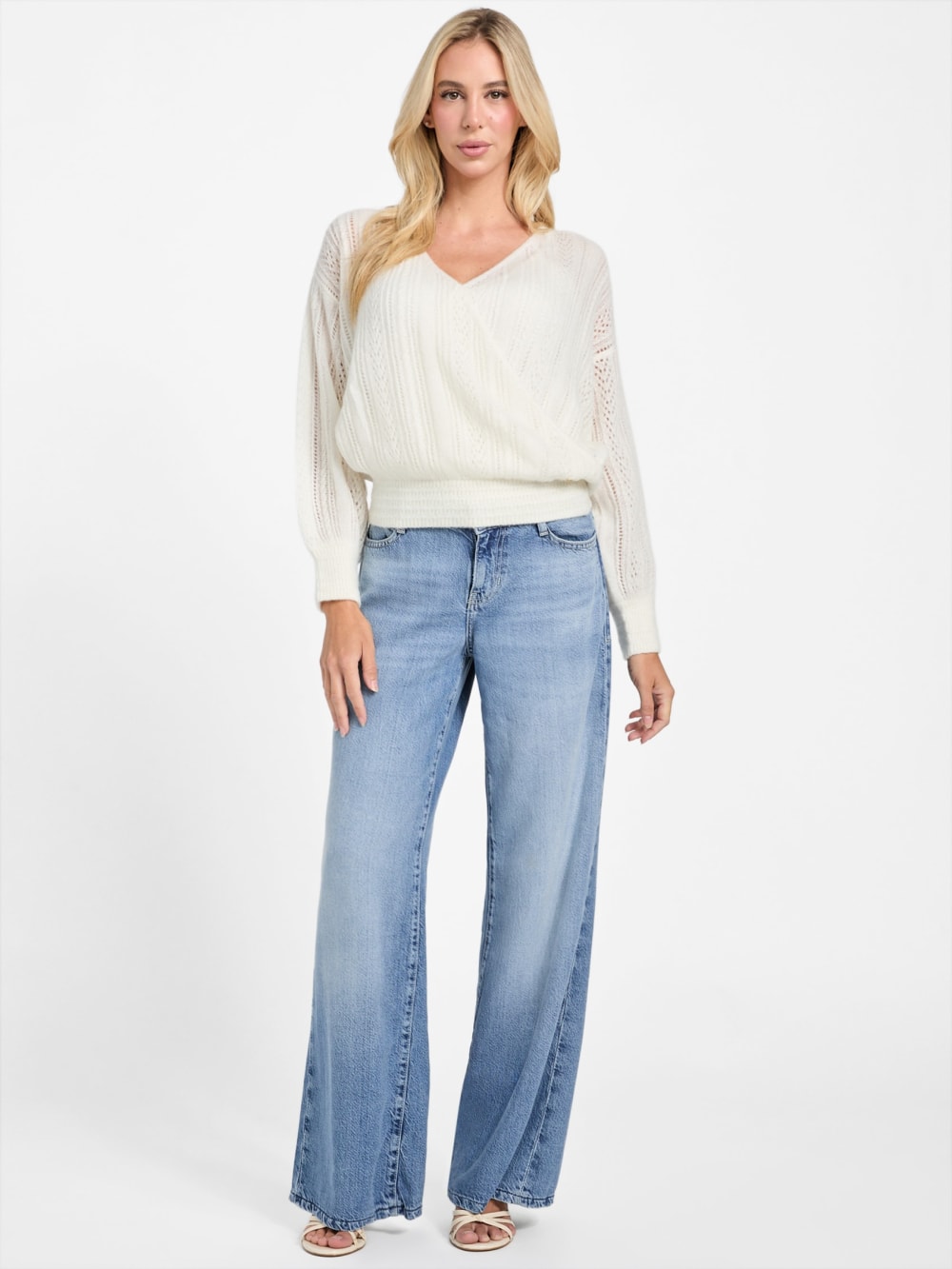 Izabella Wool-Blend Surplice Sweater - Image 2