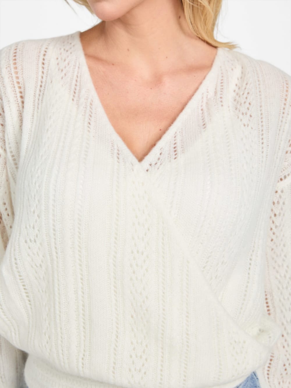 Izabella Wool-Blend Surplice Sweater - Image 3