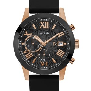 Black and Rose Gold-Tone Multifunction Watch