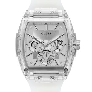 Transparent And Silver-Tone Multifunction Watch