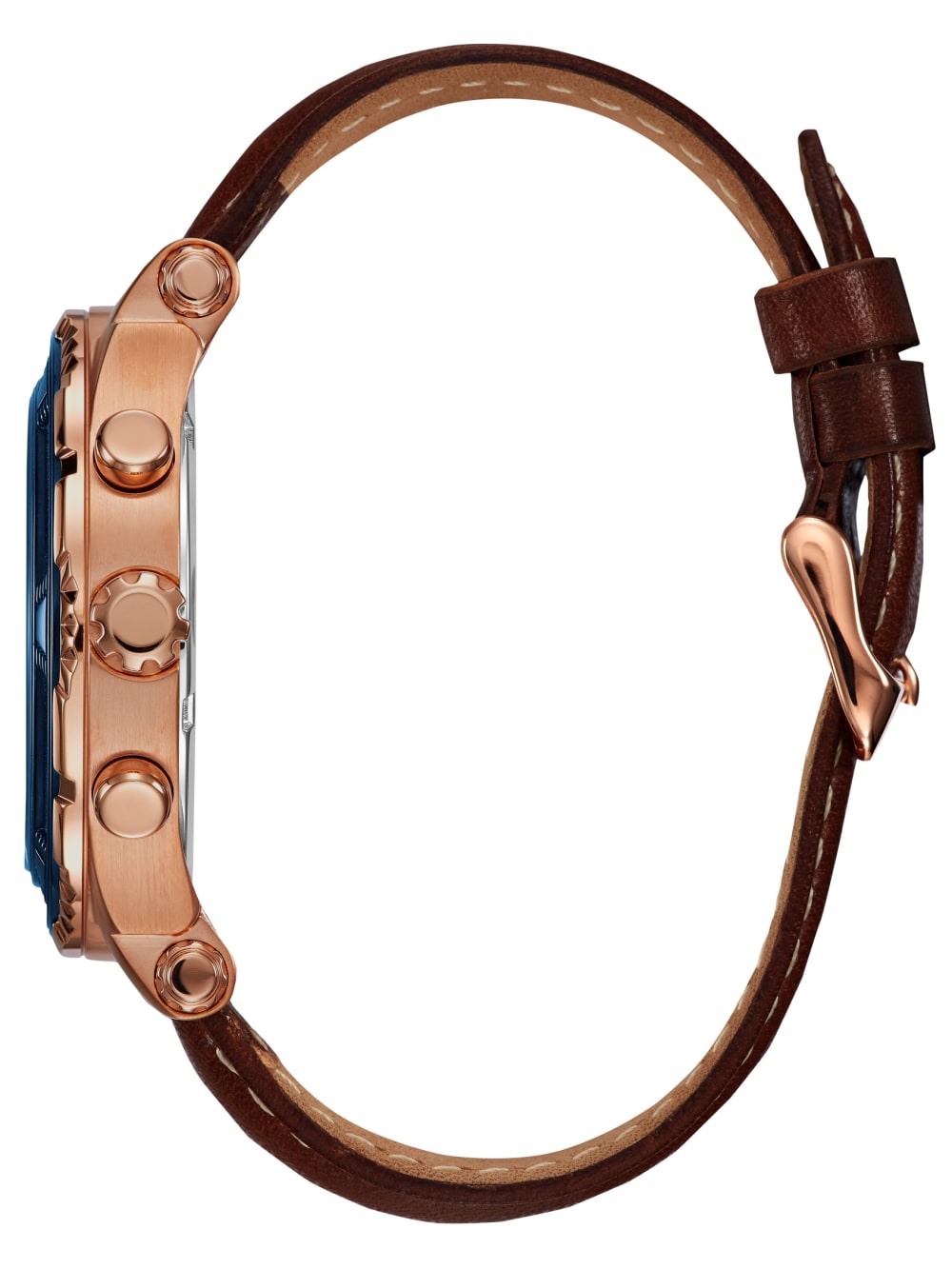 Brown and Rose Gold-Tone Leather Sport Watch - Image 2