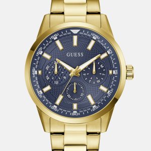Gold-Tone and Blue Multifunction Watch