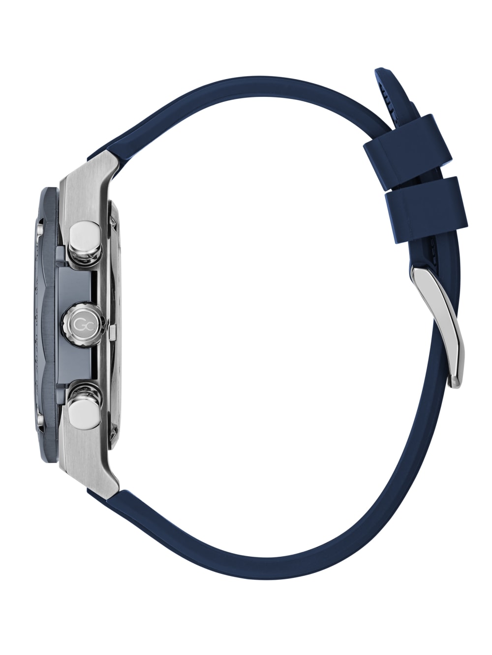 Gc Silver-Tone and Blue Chronograph Watch - Image 2