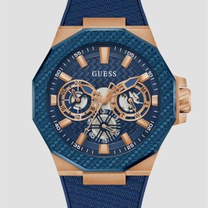 Rose Gold-Tone and Blue Multifunction Watch