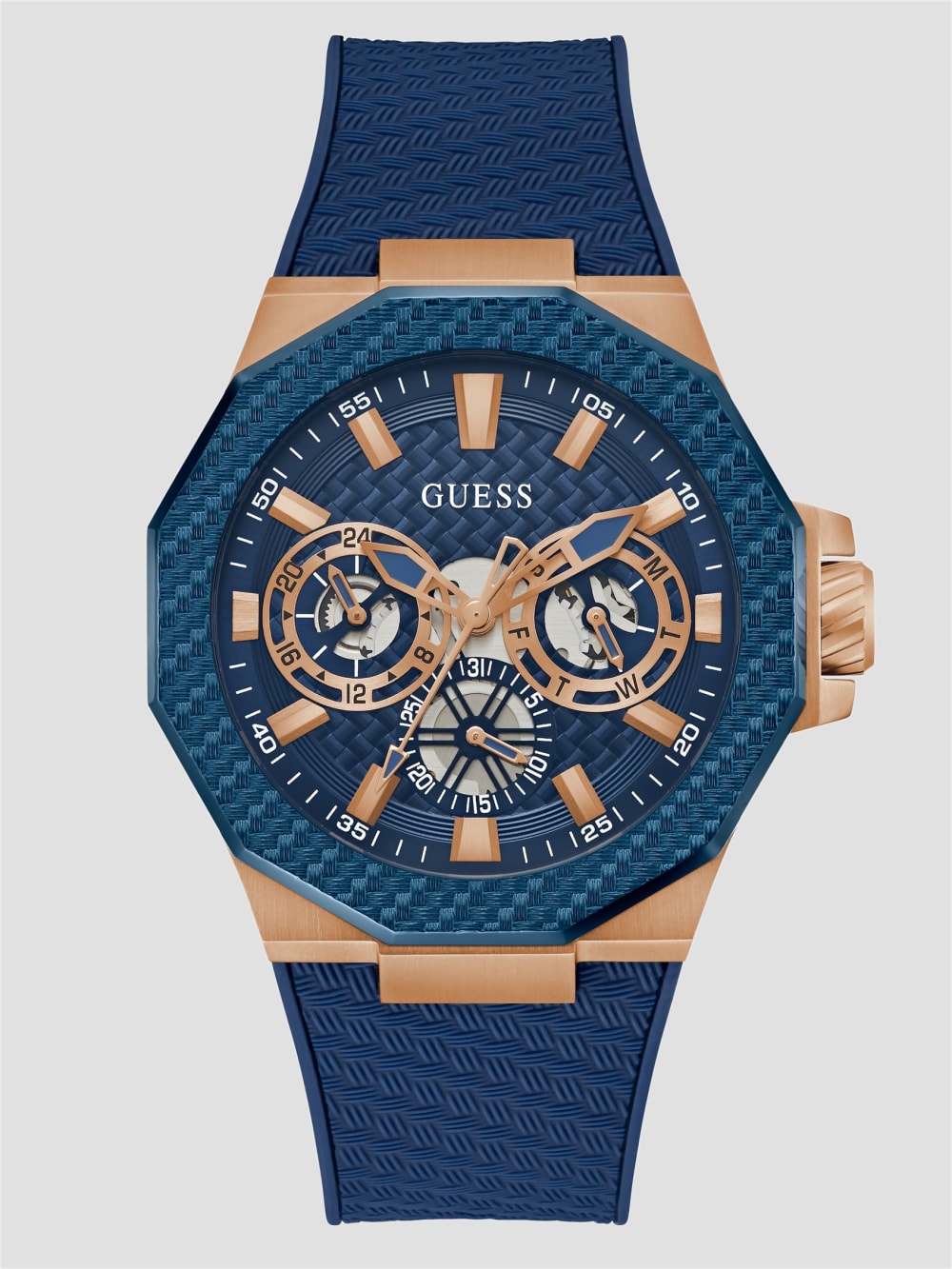 Rose Gold-Tone and Blue Multifunction Watch