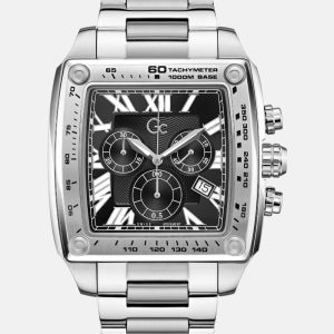 Silver-Tone Square Multifunction Watch