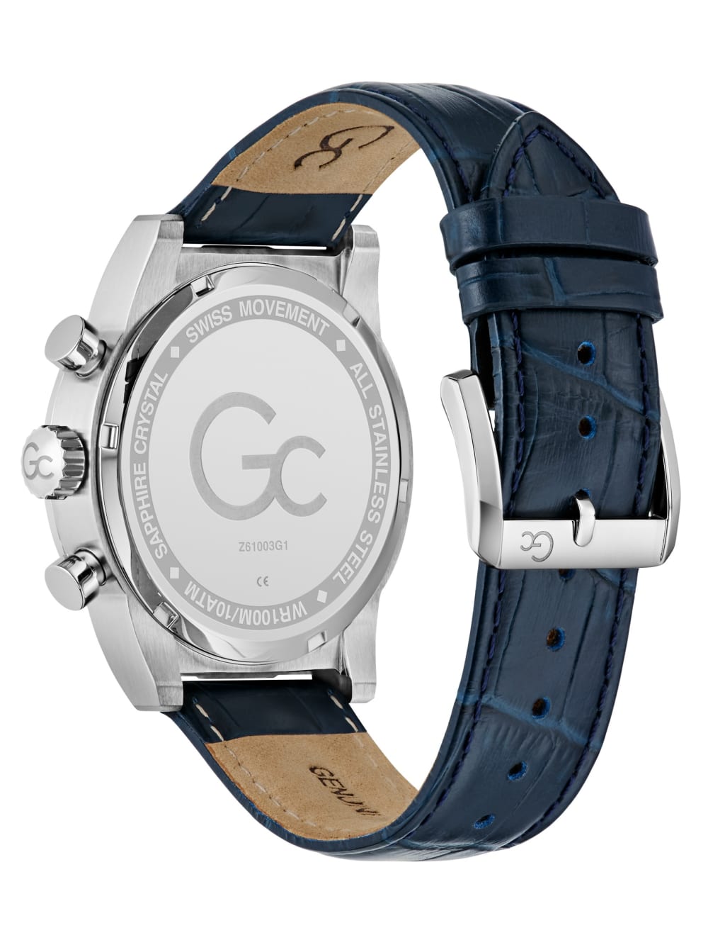 Silver-Tone Multifunction Leather Watch - Image 3