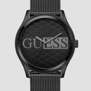 Black Mesh Analog Watch