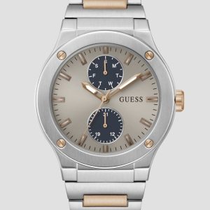 Silver and Rose Gold-Tone Multifunction Watch