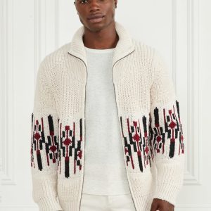 Jacquard High Neck Cardigan