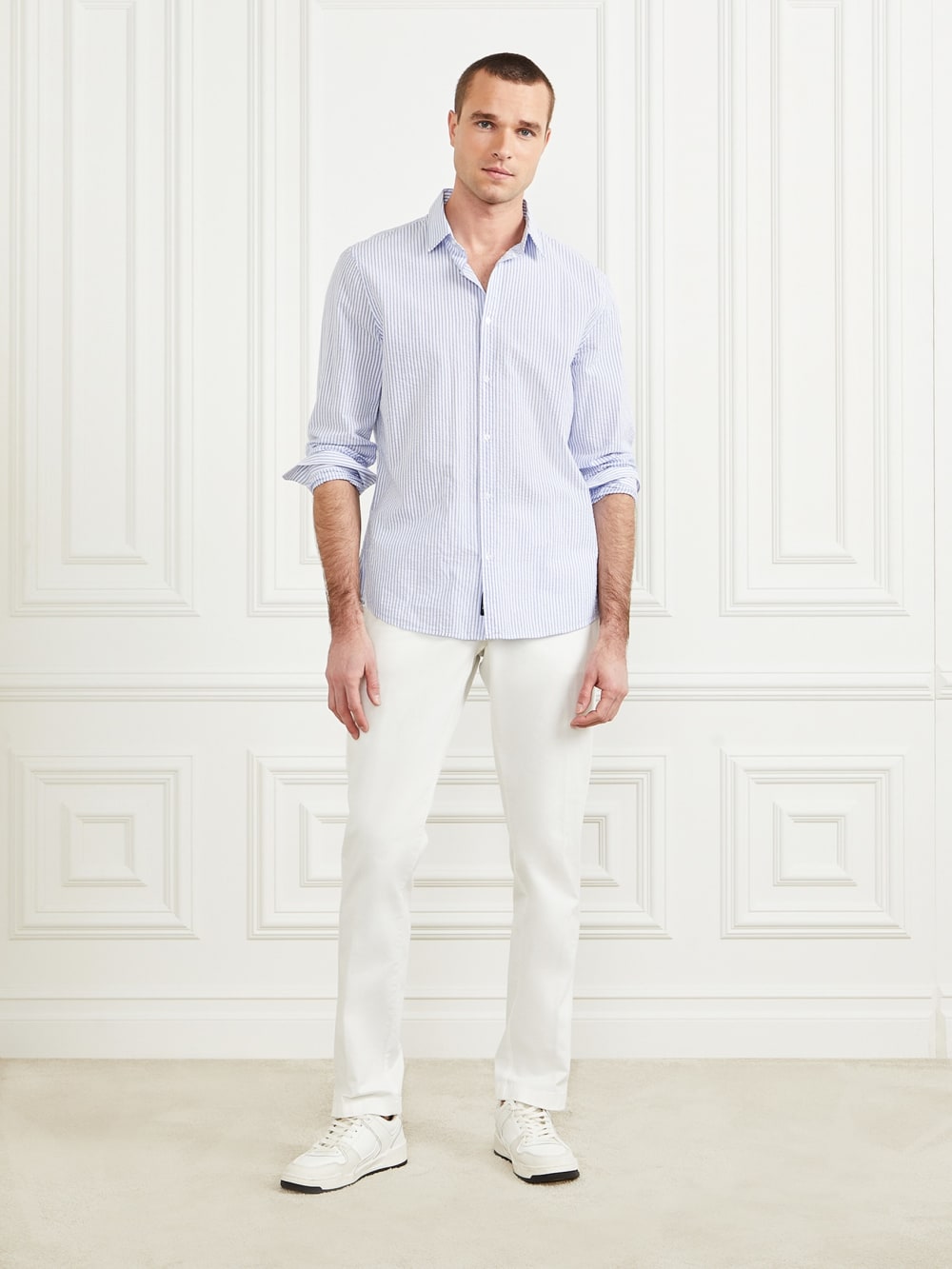 Seersucker Italian Notched Cuff Shirt - Image 2