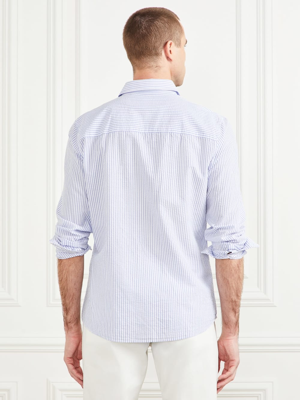 Seersucker Italian Notched Cuff Shirt - Image 4
