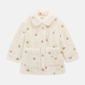 Embroidered Hearts Faux-Fur Jacket (3M-7)