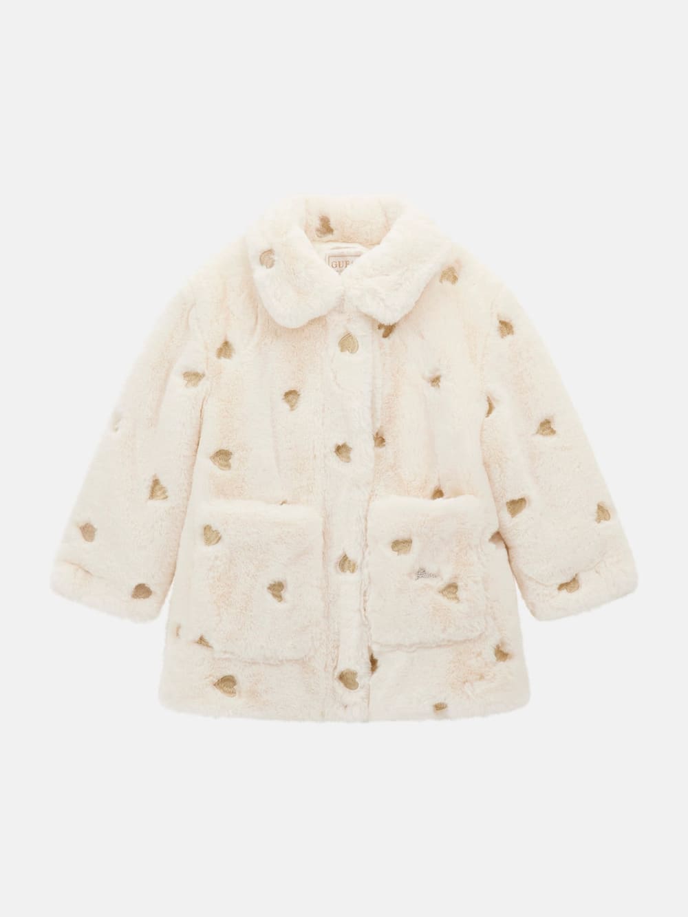 Embroidered Hearts Faux-Fur Jacket (3M-7)