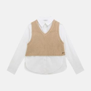 Poplin shirt with vest