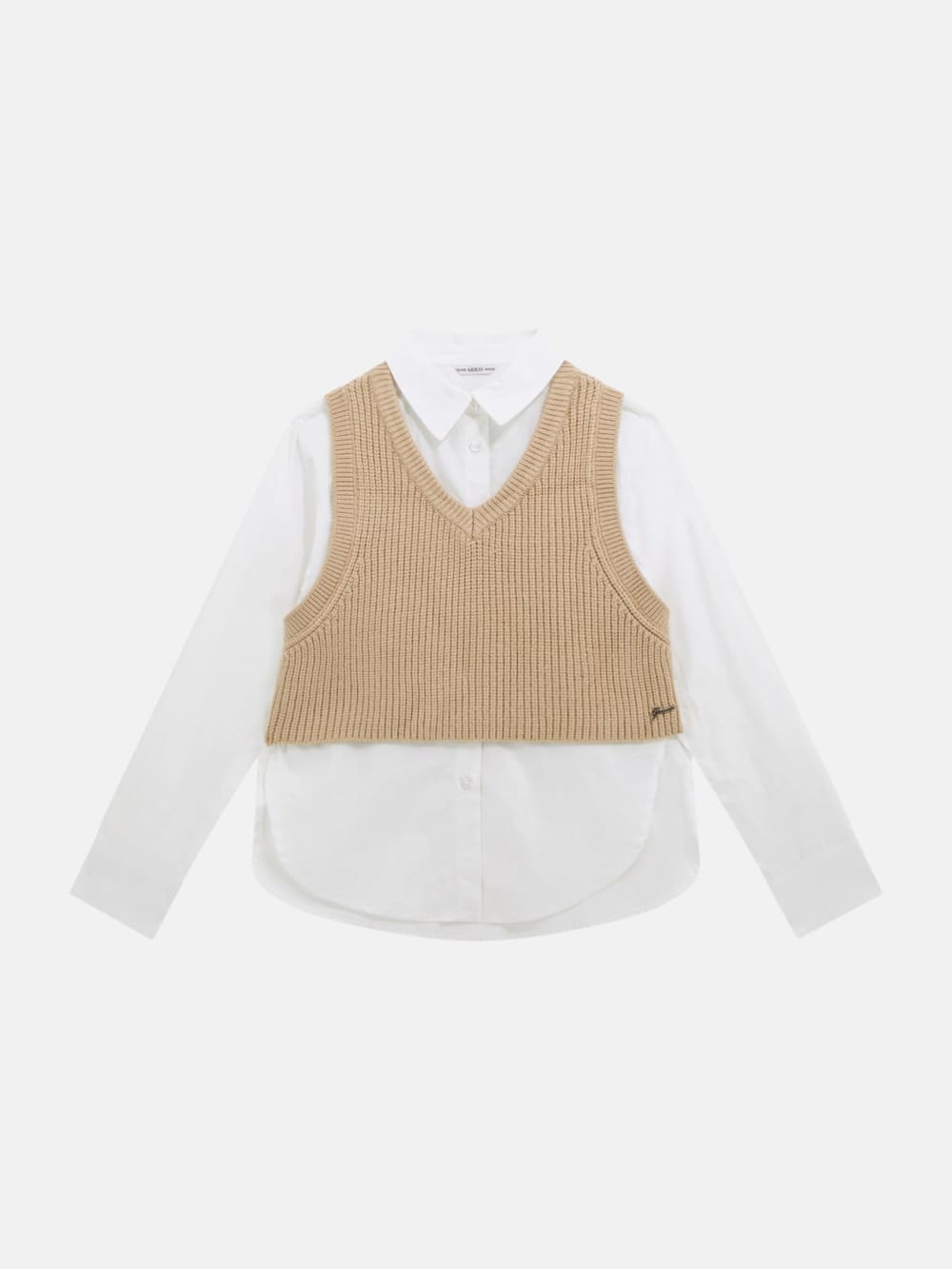 Poplin shirt with vest