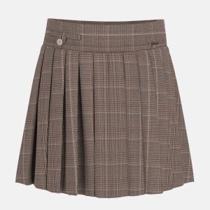 Pleated Plaid Mini Skirt (7-16)