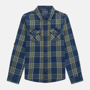 Plaid Twill Long-Sleeve Shirt (7-16)