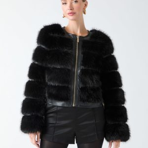 Arielle Cropped Faux-Fur Jacket