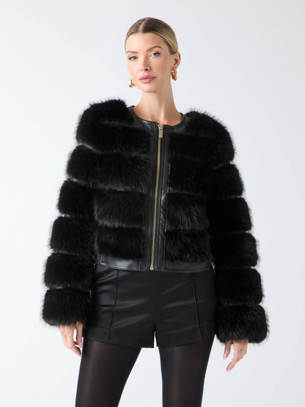Arielle Cropped Faux-Fur Jacket
