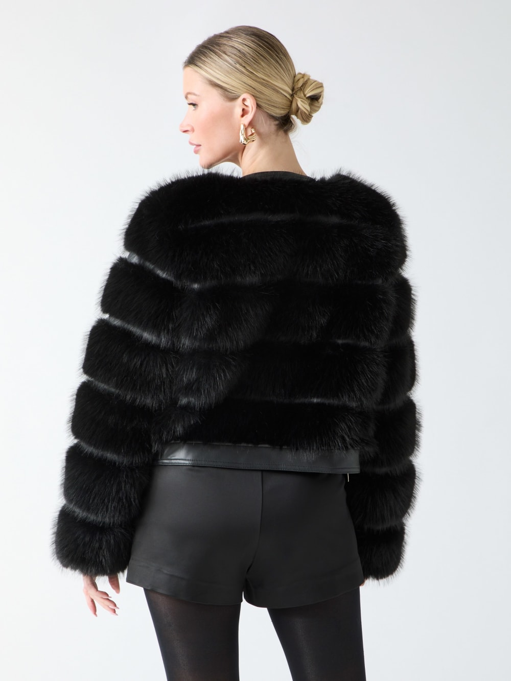 Arielle Cropped Faux-Fur Jacket - Image 4