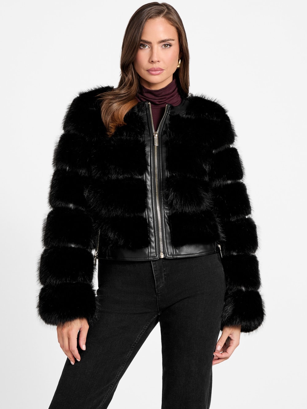 Arielle Cropped Faux-Fur Jacket - Image 6