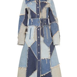 patchwork denim coat