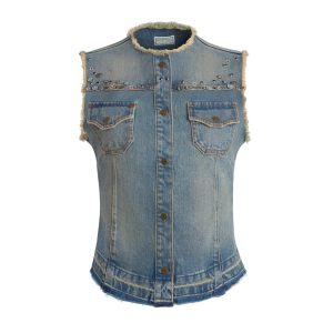 western denim vest