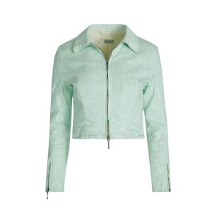 crackle denim jacket