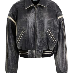 vintage cropped leather jacket
