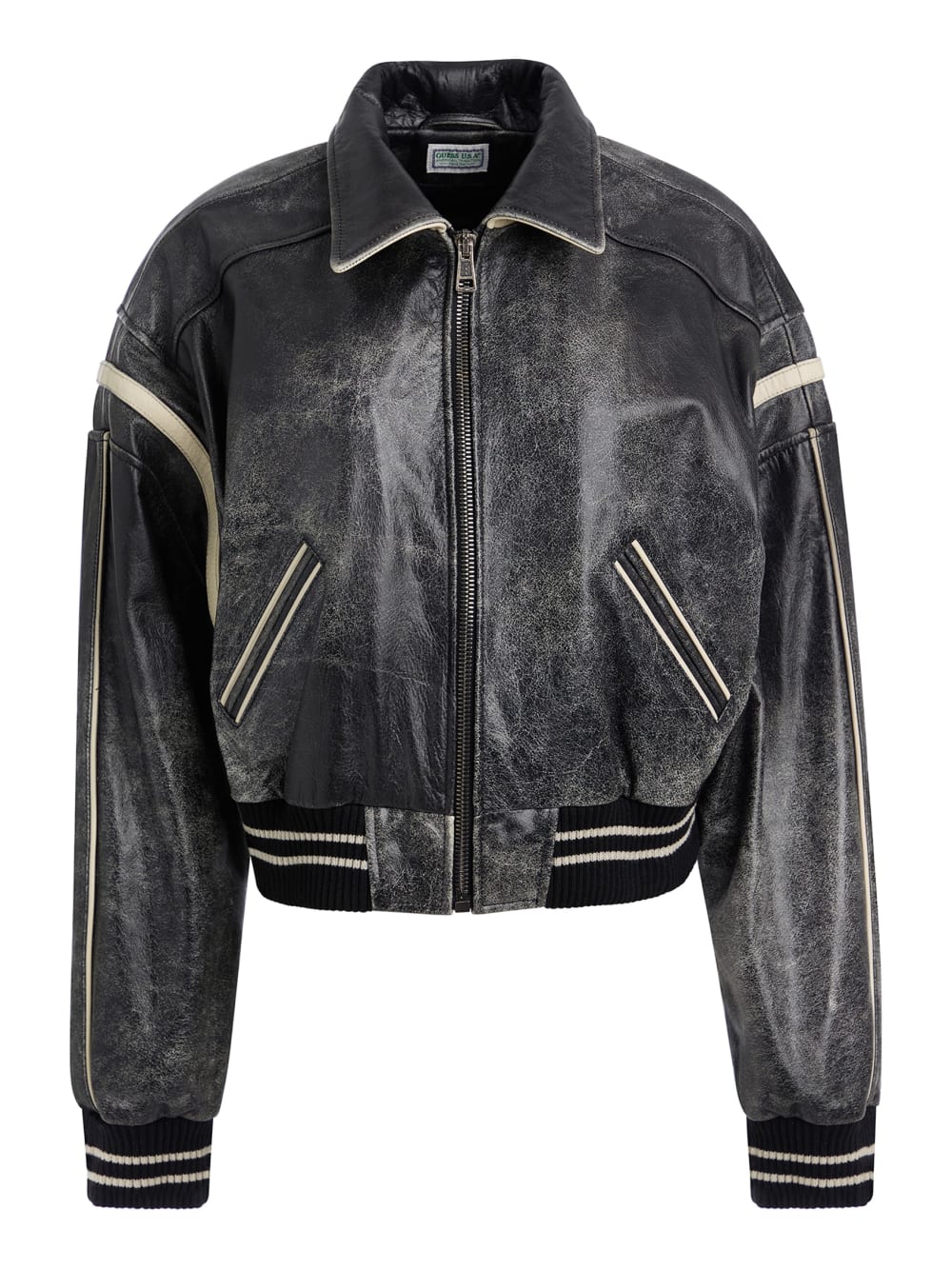vintage cropped leather jacket