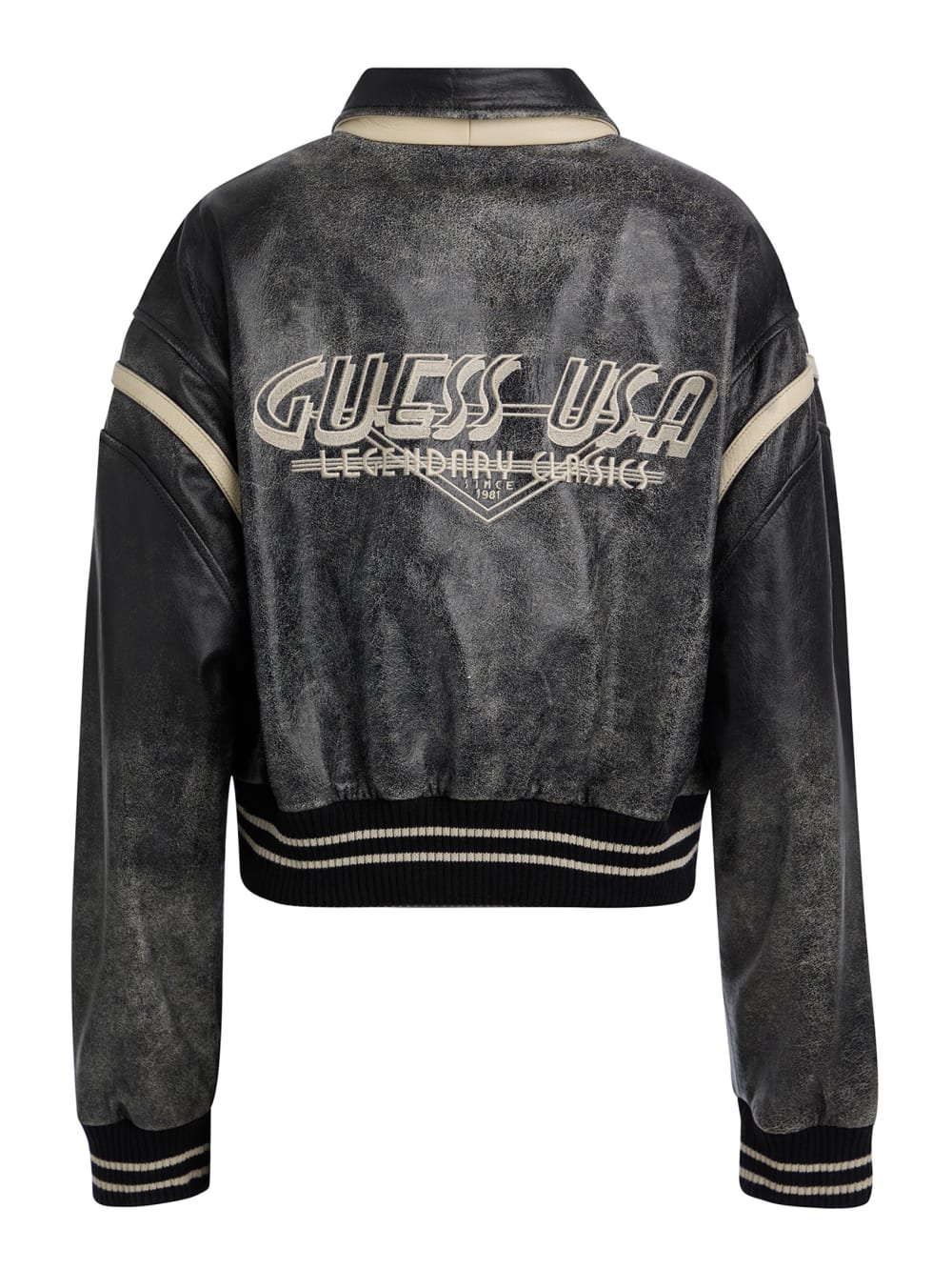 vintage cropped leather jacket - Image 2