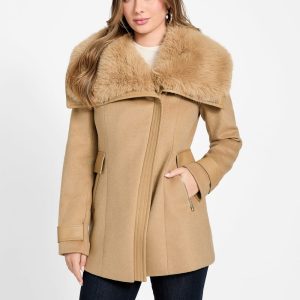 Lilia Faux-Fur Collar Coat