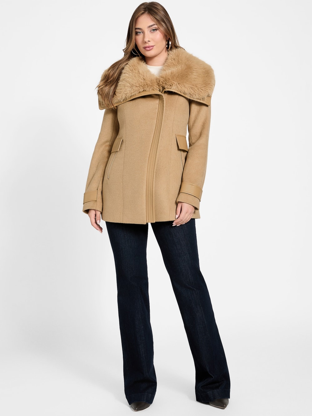 Lilia Faux-Fur Collar Coat - Image 2