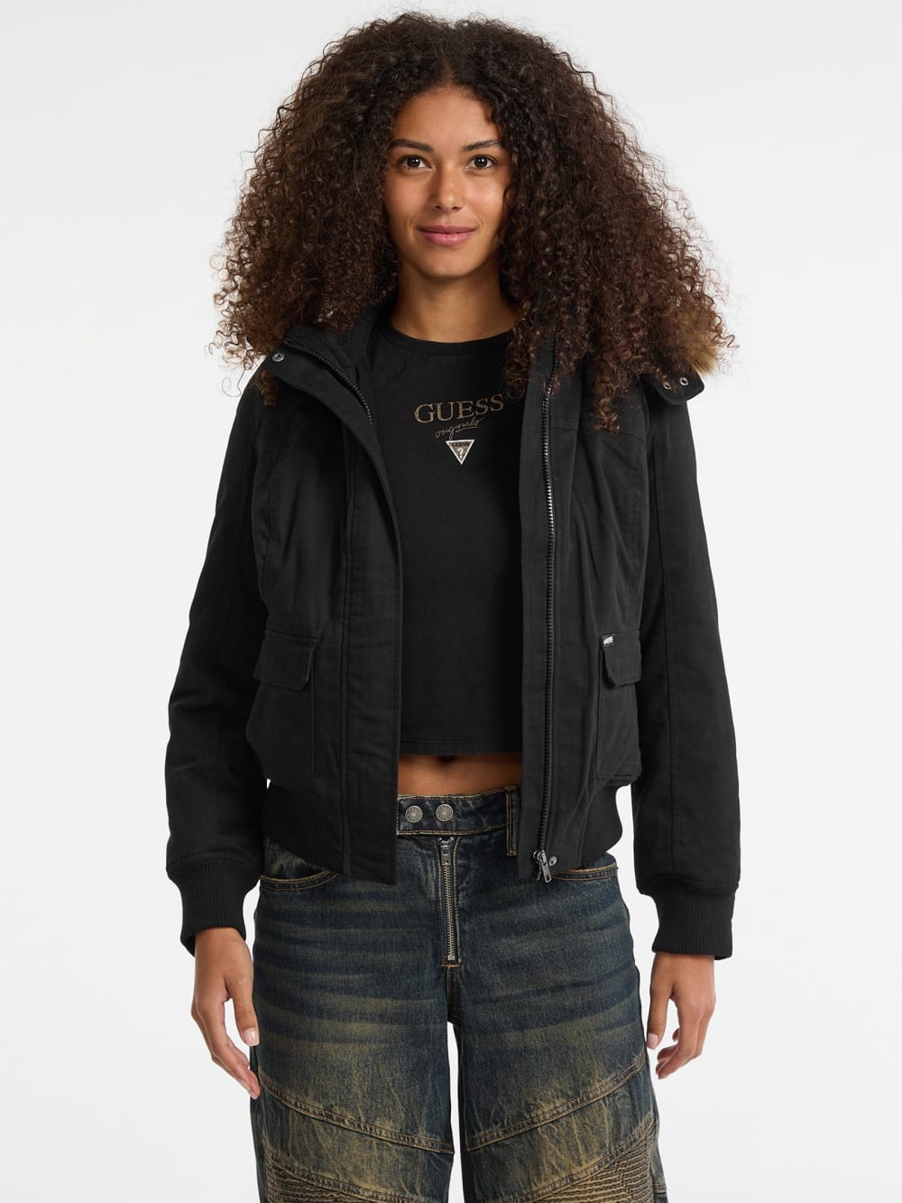 GUESS Originals Eco Faux-Fur Hooded Parka