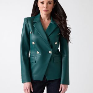 Pamela Faux-Leather Blazer
