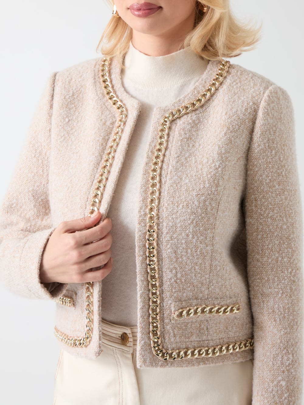 Helene Cropped Tweed Jacket - Image 3