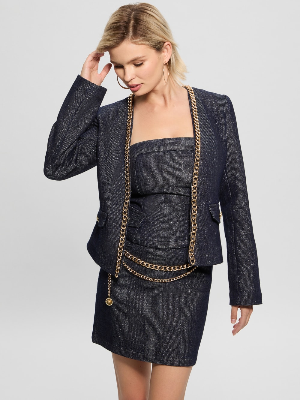 Chana Shimmer Denim Jacket - Image 3