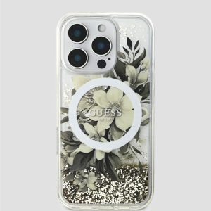 Liquid Glitter Flower iPhone 16 Pro Case