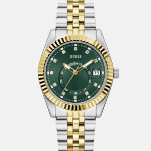 Two-Tone and Green Multifunction Watch