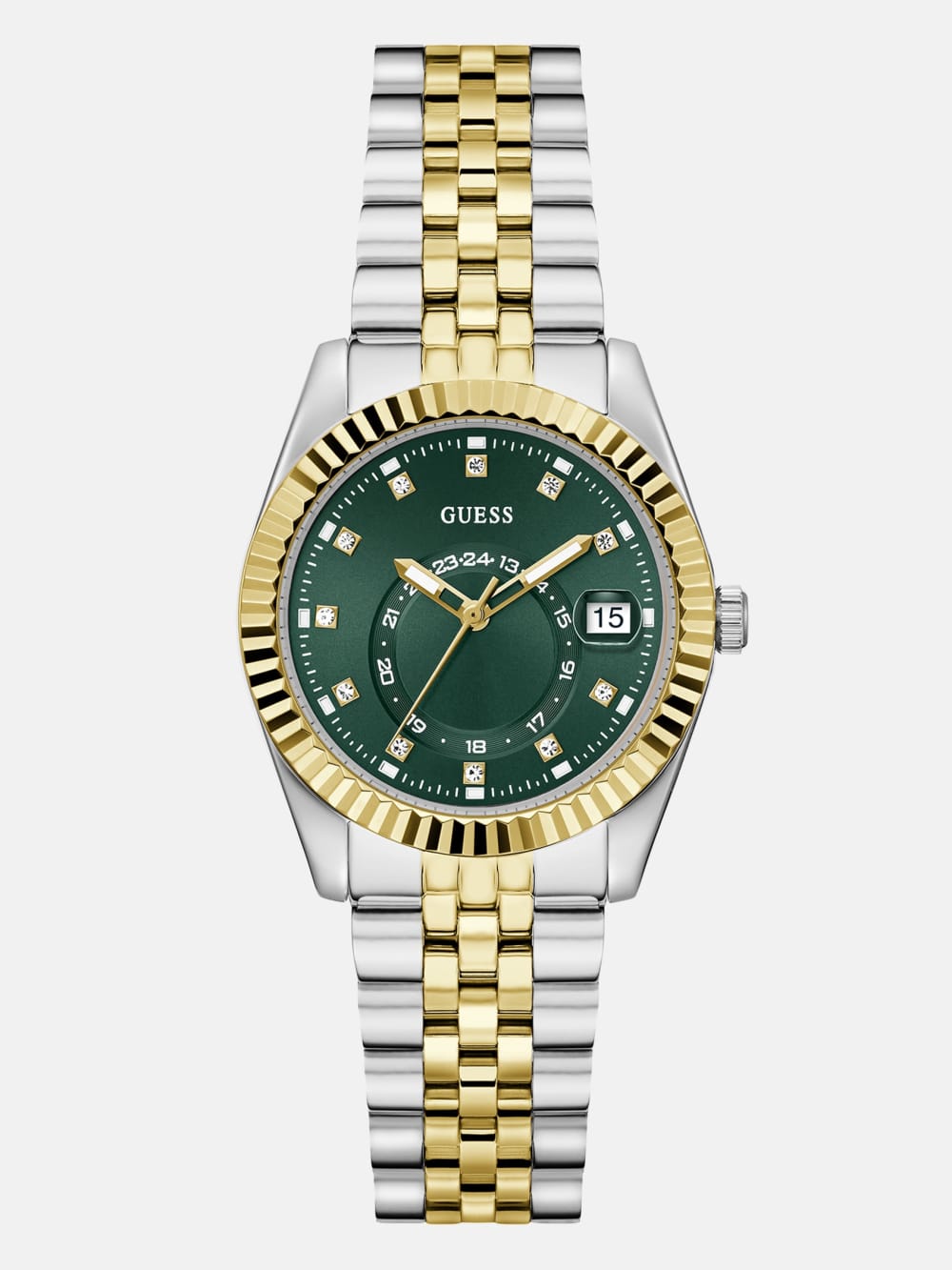 Two-Tone and Green Multifunction Watch
