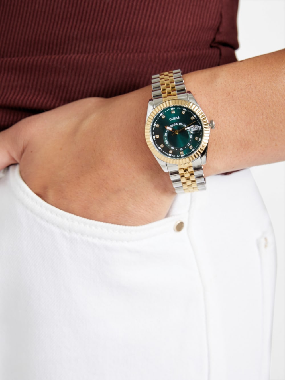 Two-Tone and Green Multifunction Watch - Image 2