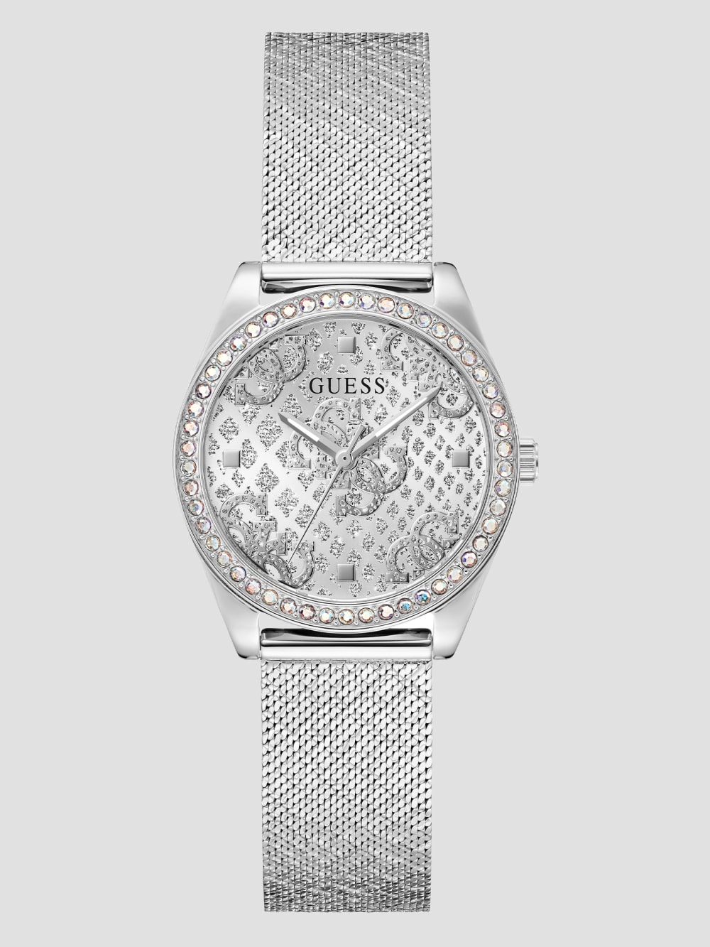 Silver-Tone Mesh Analog Watch