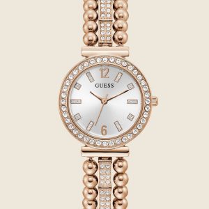 Rose Gold-Tone and Rhinestone Analog Watch
