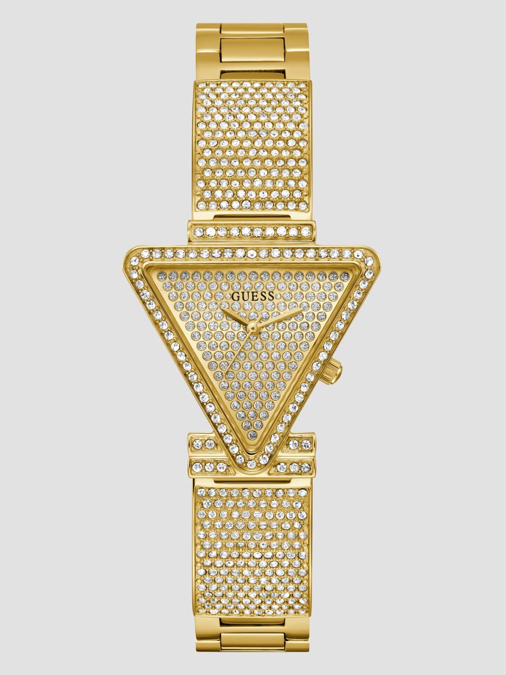 Gold-Tone Crystal Triangle Analog Watch
