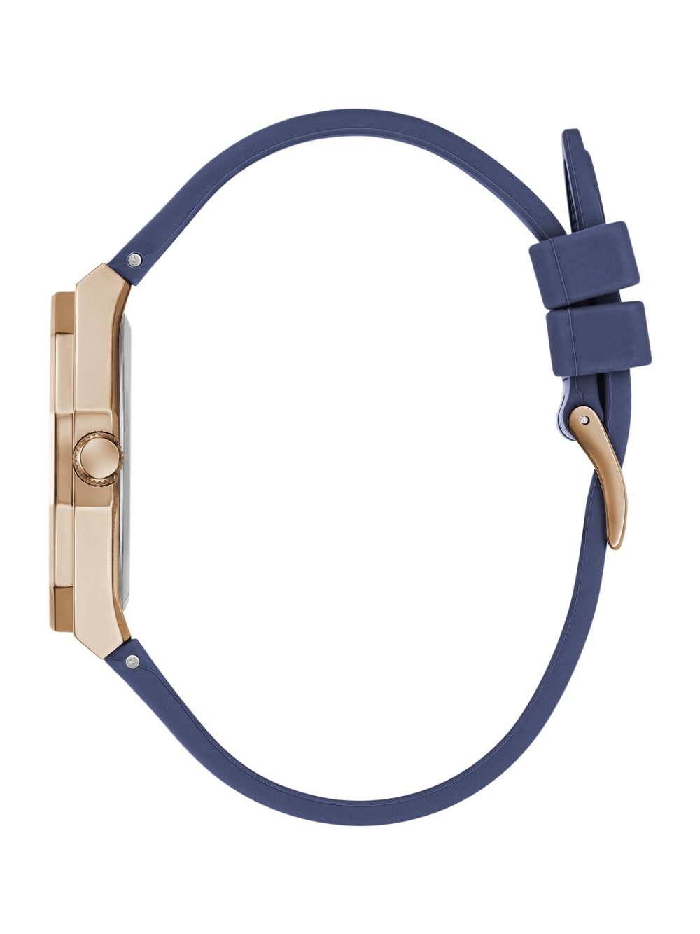 Rose Gold-Tone and Navy Silicone Analog Watch - Image 3